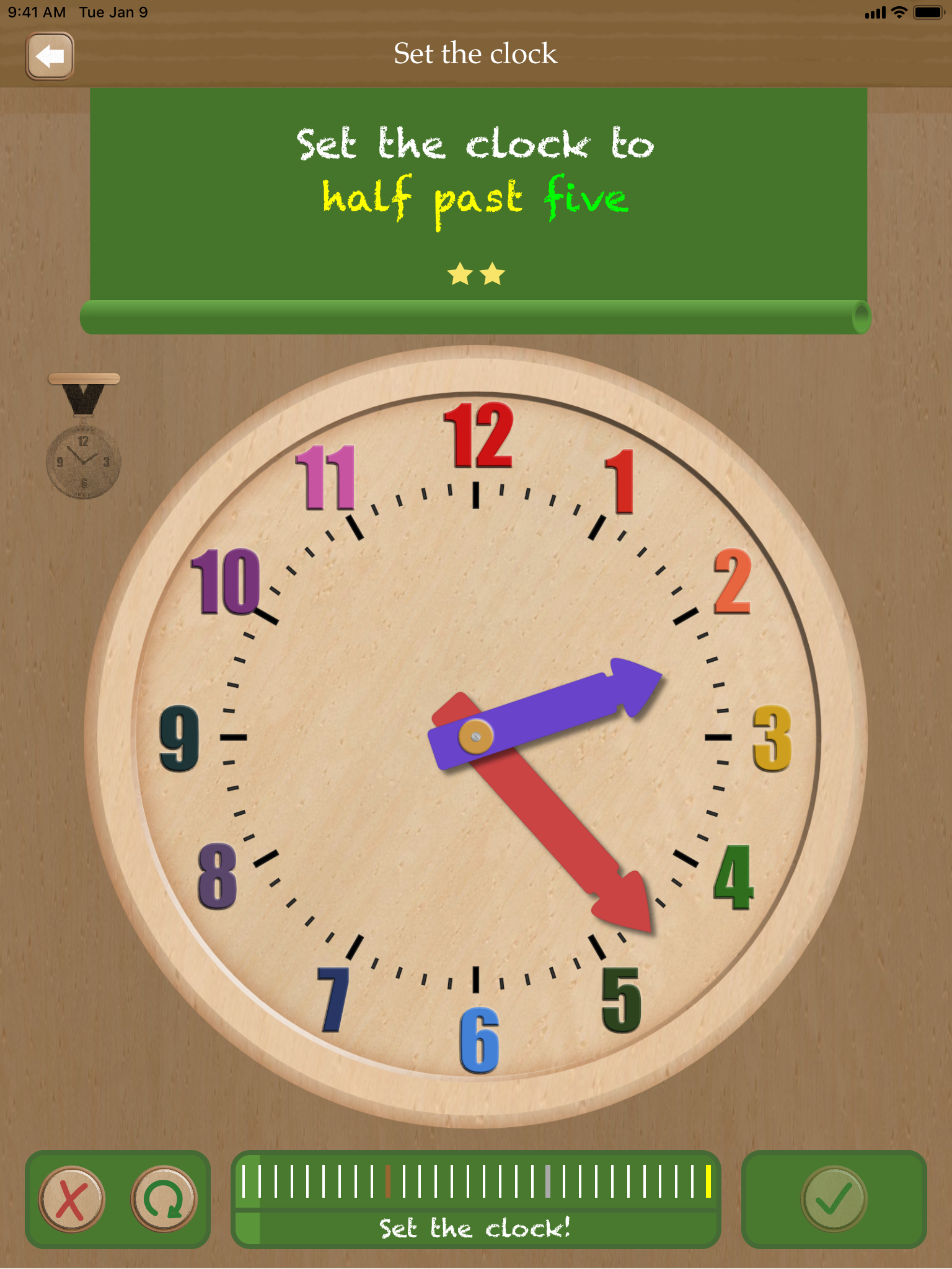 Thumbnail: Set the clock - telling time on iPad App - game type 'Set the clock'